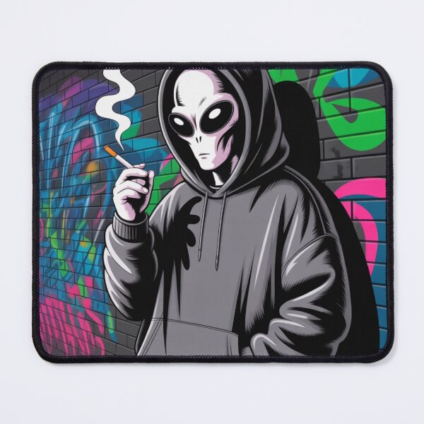 Item preview, Retro Smoking Alien UFO Graphic designed and sold by ALL ART .