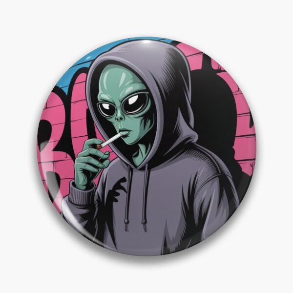 Item preview, Retro Smoking Alien UFO Graphic designed and sold by ALL ART .
