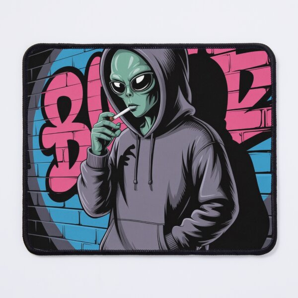 Item preview, Retro Smoking Alien UFO Graphic designed and sold by ALL ART .