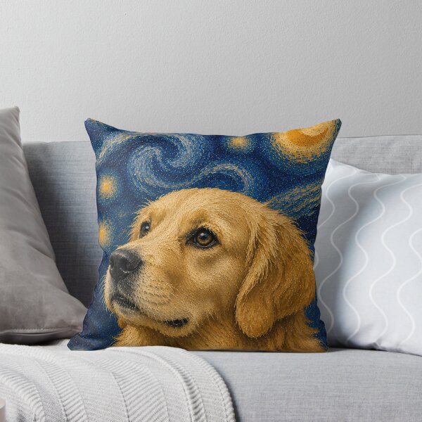 Item preview, Starry Night Golden Retriever Portrait designed and sold by ManJiangHong.