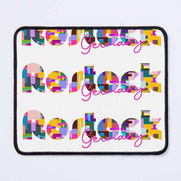 Item preview, Rostock, Germany, Vibrant Abstract City Typography Art designed and sold by Wanderful-roads.