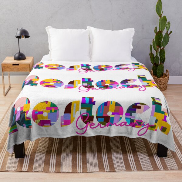 Item preview, Rostock, Germany, Vibrant Abstract City Typography Art designed and sold by Wanderful-roads.