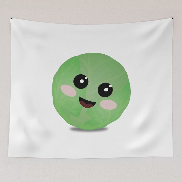 Item preview, Cute Kawaii brussel sprout vegetable illustration designed and sold by Avonduren.