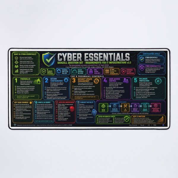 Item preview, Cyber Essentials 2026 Desk Mat: Danzell v3.3 designed and sold by Wee Red Dog.