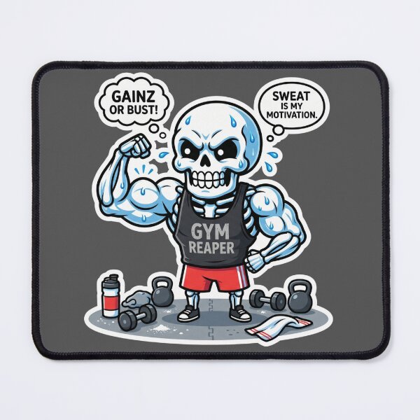 Item preview, Gym Reaper Skeleton Flexing – Funny Bodybuilding Motivation & Gainz designed and sold by BreezifyDesignStudio.