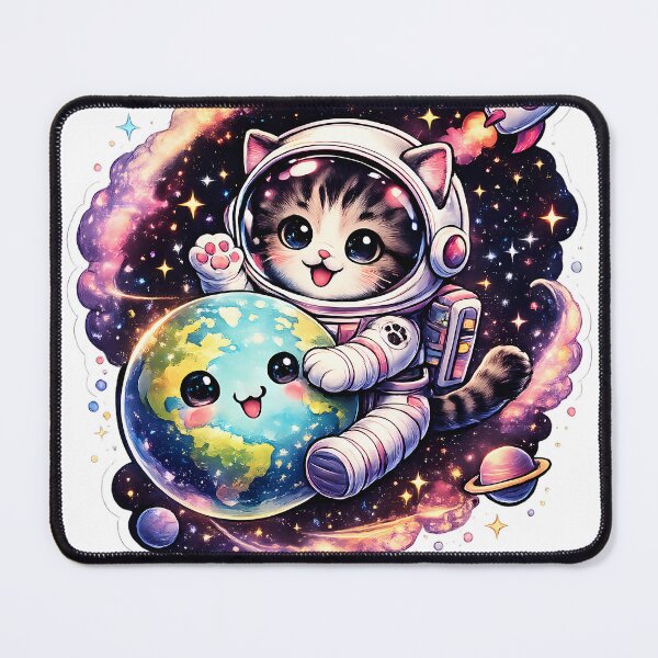 Item preview, Cute Astronaut Kitten Hugging Earth designed and sold by charlesss999.