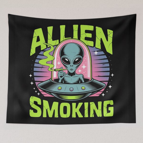 Item preview, Smoking Alien UFO designed and sold by ALL ART .