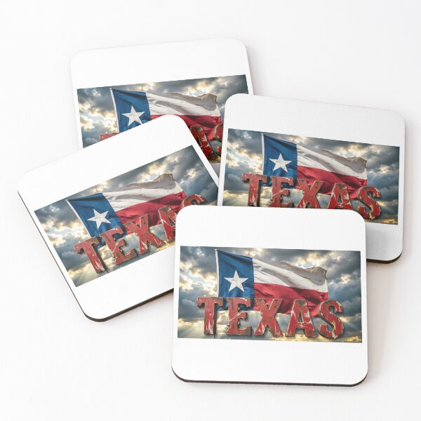 Item preview, *Texas Flag Waving with Rusty Metal Letters - Dramatic Lone Star Design* designed and sold by Petringo.