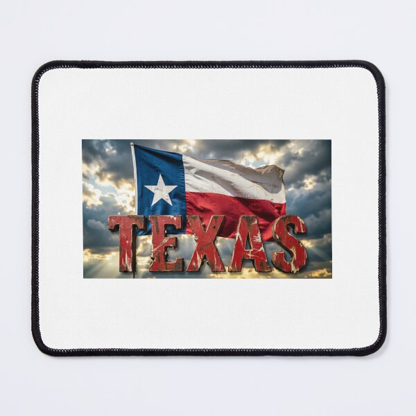 Item preview, *Texas Flag Waving with Rusty Metal Letters - Dramatic Lone Star Design* designed and sold by Petringo.