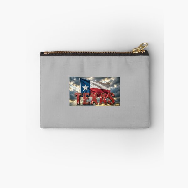 Item preview, *Texas Flag Waving with Rusty Metal Letters - Dramatic Lone Star Design* designed and sold by Petringo.