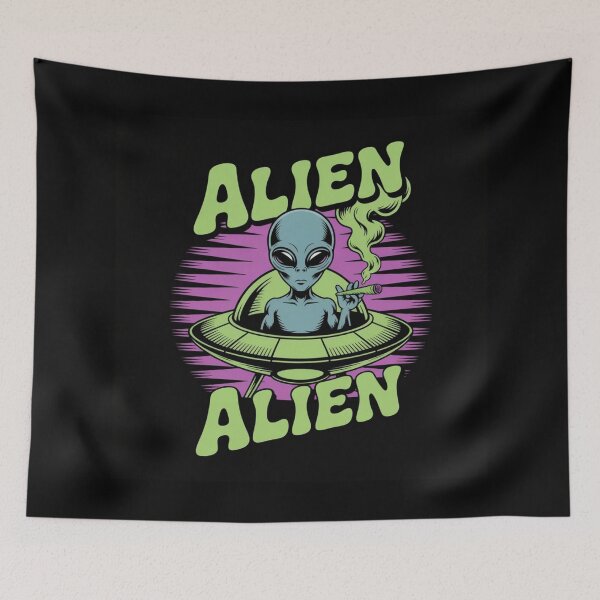 Item preview, Smoking Alien UFO designed and sold by ALL ART .