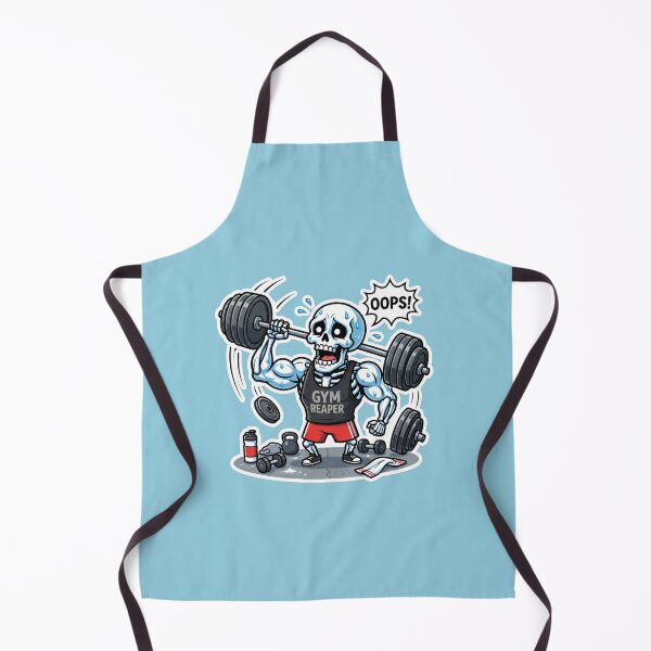 Item preview, Funny Gym Reaper Weightlifting Fail – Oops! Gym Humor Skeleton designed and sold by BreezifyDesignStudio.