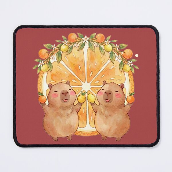 Item preview, Sunny Citrus Capybara Duo designed and sold by MegaNovaArt.