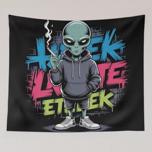 Item preview, Smoking Alien UFO designed and sold by ALL ART .