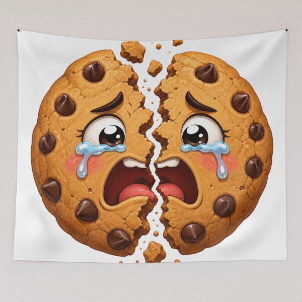 Item preview, Crying Broken Chocolate Chip Cookie Cartoon designed and sold by jgvisualarts.