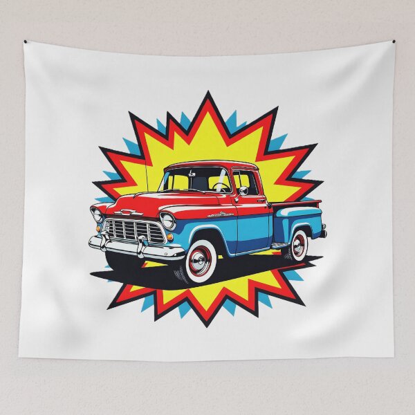 Item preview, 1955 Chevy Pickup Retro Comic Burst Art designed and sold by rgagliardi2017.