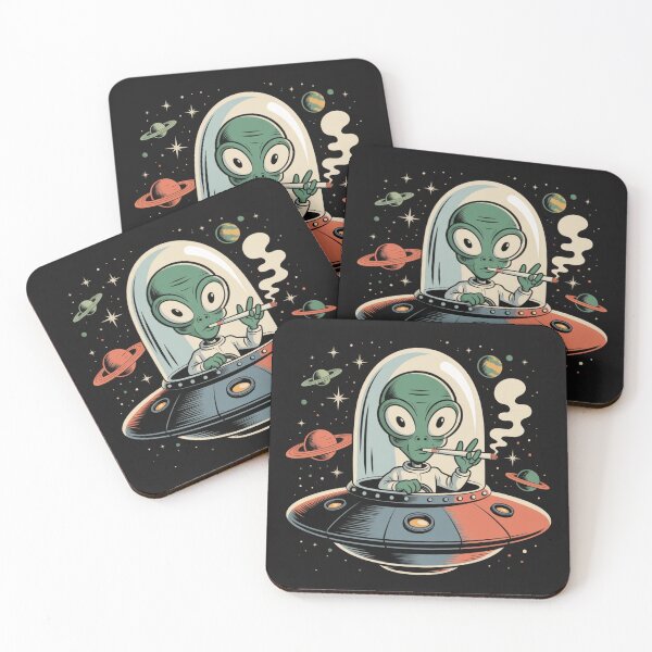 Item preview, Smoking Alien UFO designed and sold by ALL ART .