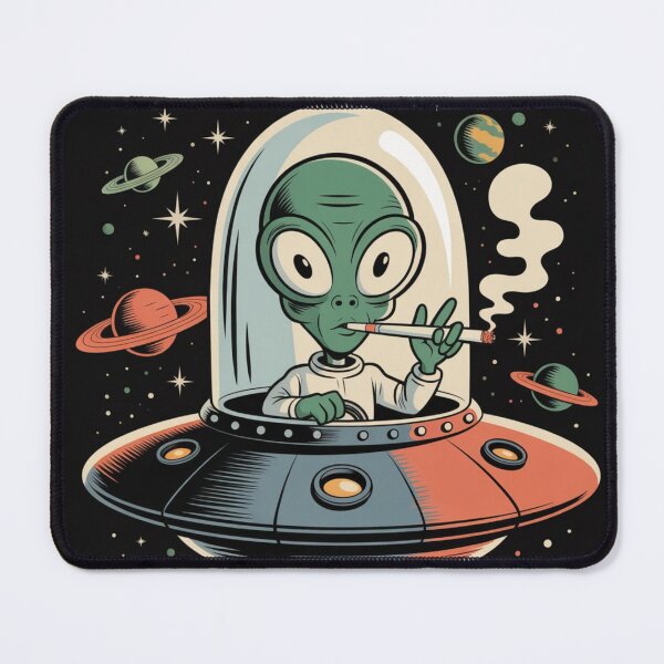 Item preview, Smoking Alien UFO designed and sold by ALL ART .