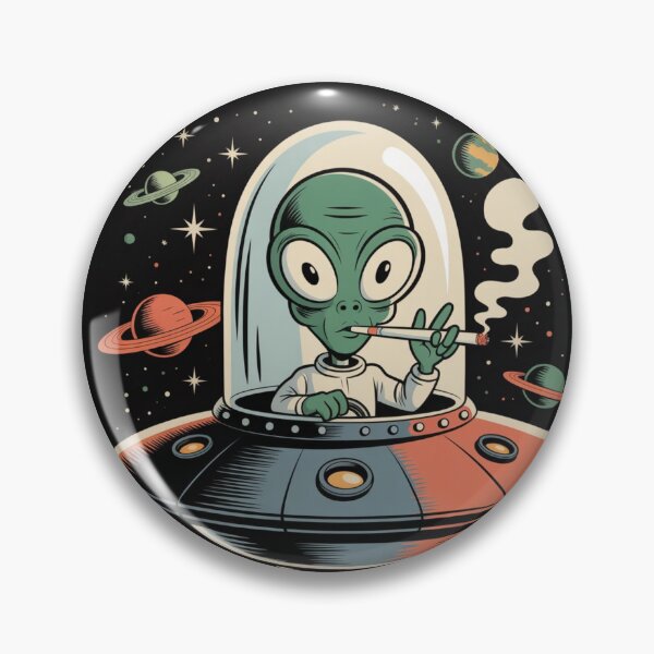 Item preview, Smoking Alien UFO designed and sold by ALL ART .