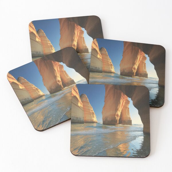 Item preview, Golden Hour Coastal Rock Arches over Turquoise Sea designed and sold by M&M Lifestyle Hub.