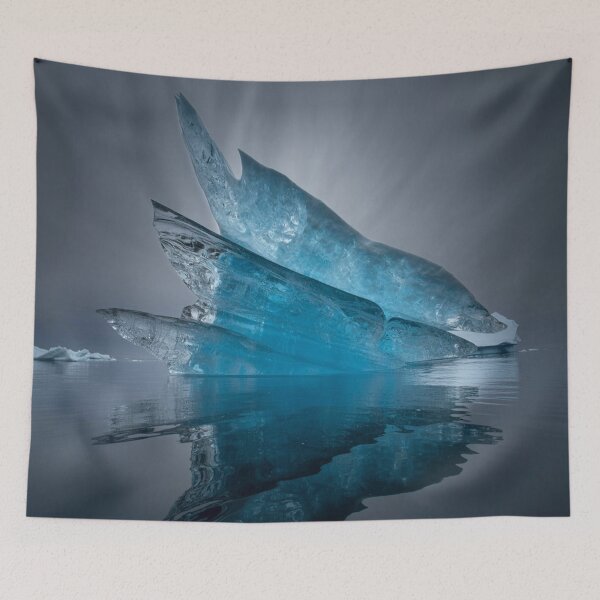 Item preview, Colossal Blue Ice Tower Rising from Dark Ocean designed and sold by M&M Lifestyle Hub.
