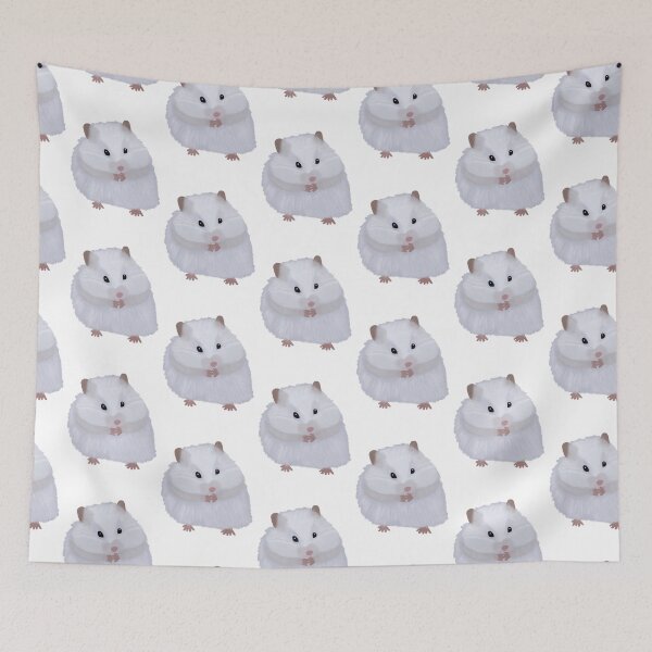 Item preview, White Syrian Teddy Bear Hamster designed and sold by hollyporshaa.