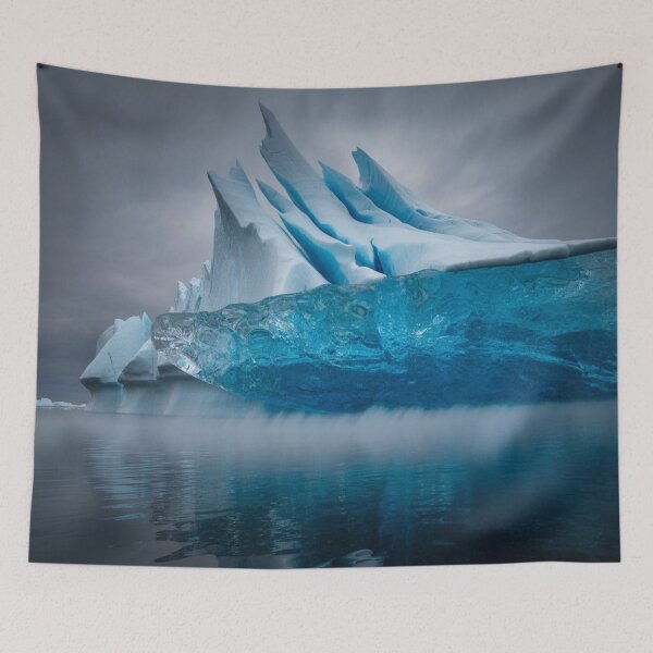 Item preview, Colossal Blue Ice Tower Rising from Dark Ocean designed and sold by M&M Lifestyle Hub.