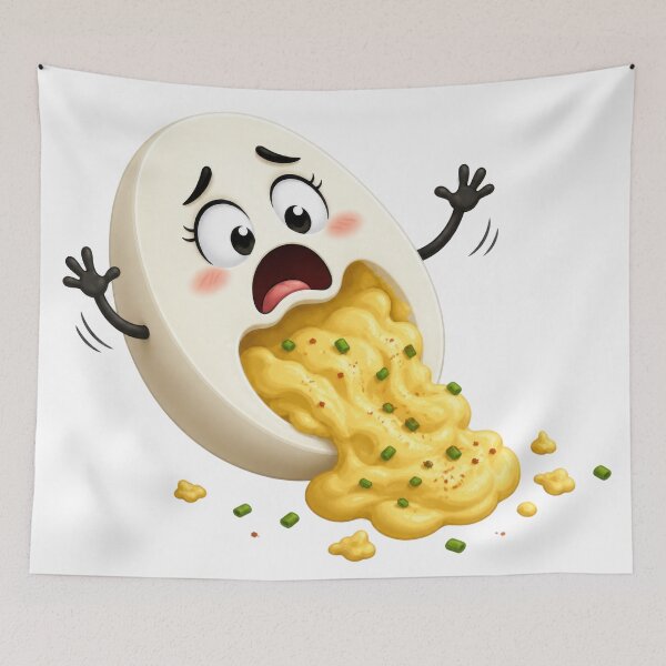 Item preview, Funny Cartoon Mac and Cheese Spill Shocked Character designed and sold by jgvisualarts.