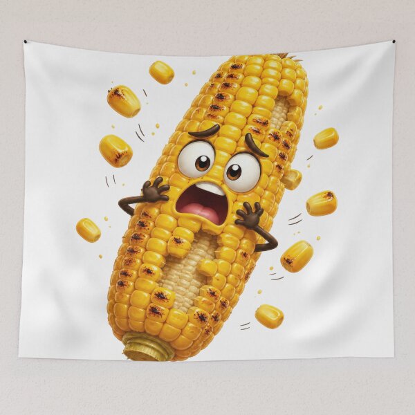Item preview, Funny Shocked Corn Cob Cartoon Character designed and sold by jgvisualarts.