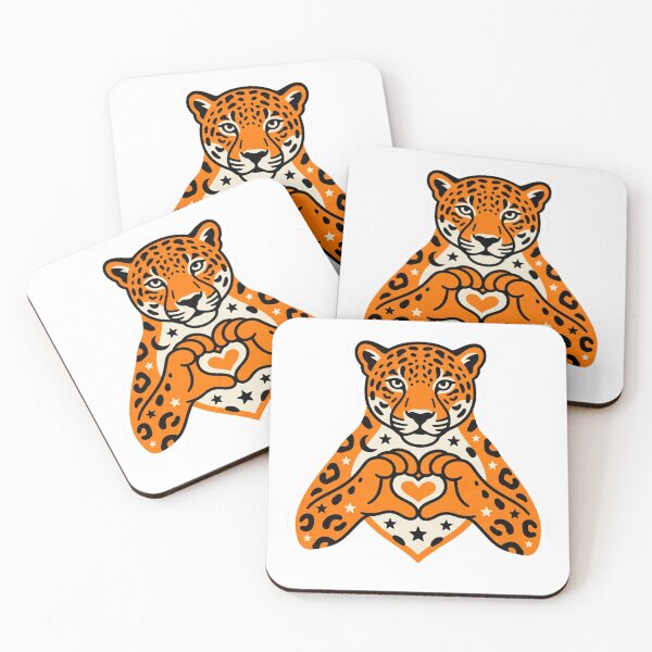 Item preview, Cosmic Jaguar Heart Love Celestial Wildcat designed and sold by NadinGerasi.