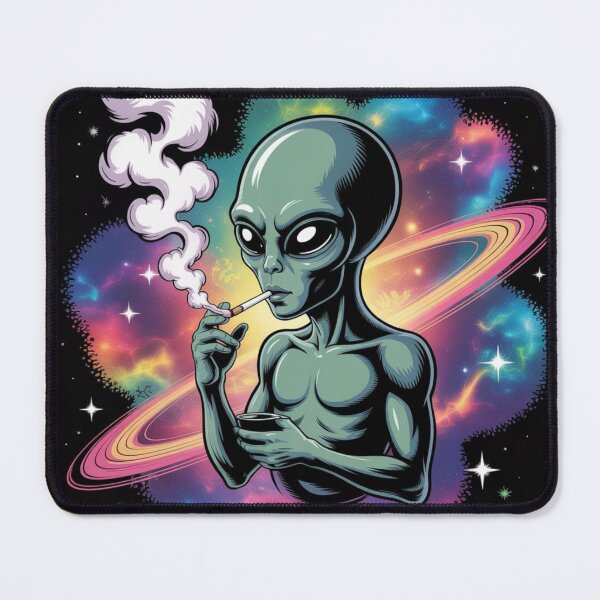 Item preview, Smoking Alien UFO designed and sold by ALL ART .