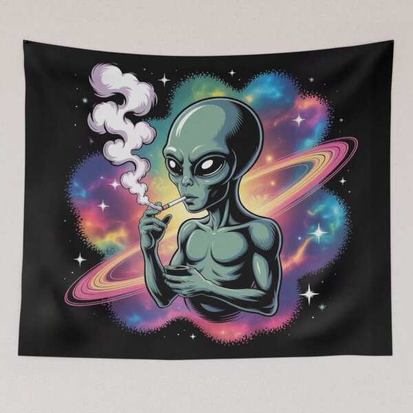 Item preview, Smoking Alien UFO designed and sold by ALL ART .