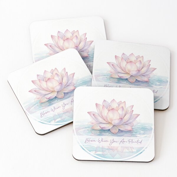 Item preview, Bloom Where You Are Planted Lotus Flower Watercolor Spiritual Art designed and sold by Osmose-Studio.