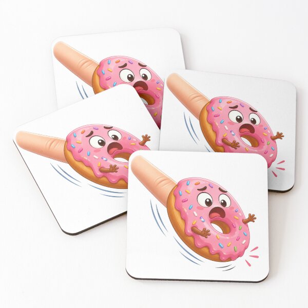 Item preview, Funny Scared Donut Getting Flicked Cartoon designed and sold by jgvisualarts.