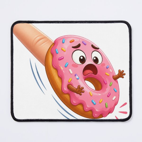 Item preview, Funny Scared Donut Getting Flicked Cartoon designed and sold by jgvisualarts.