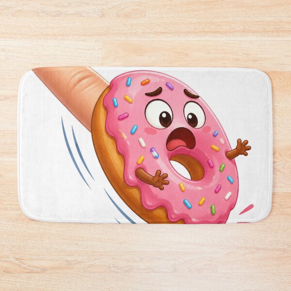 Item preview, Funny Scared Donut Getting Flicked Cartoon designed and sold by jgvisualarts.