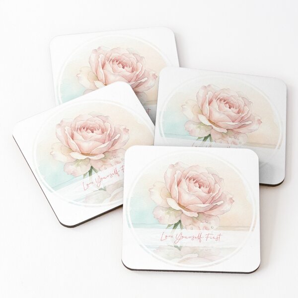 Item preview,  Love Yourself First Rose Watercolor Spiritual Art designed and sold by Osmose-Studio.