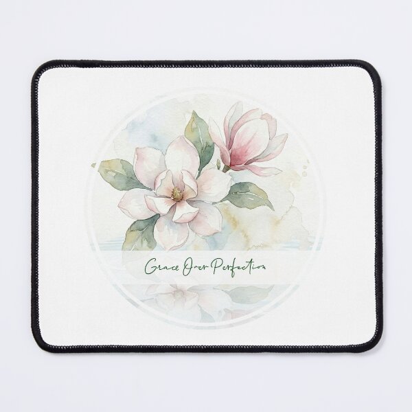 Item preview, Grace Over Perfection Magnolia Watercolor Spiritual Art designed and sold by Osmose-Studio.