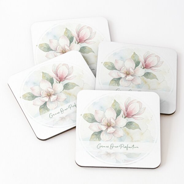 Item preview, Grace Over Perfection Magnolia Watercolor Spiritual Art designed and sold by Osmose-Studio.