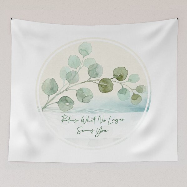 Item preview, Release What No Longer Serves You Eucalyptus Watercolor Art designed and sold by Osmose-Studio.