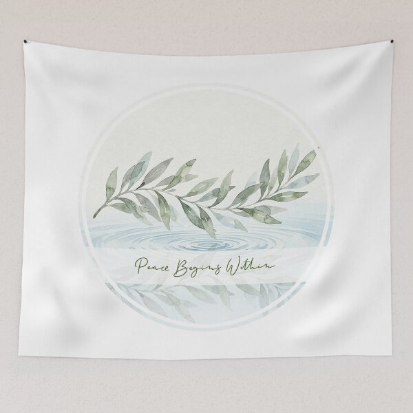 Item preview, Peace Begins Within Olive Branch Watercolor Spiritual Art designed and sold by Osmose-Studio.