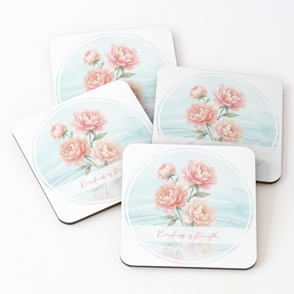 Item preview, Kindness Is Strength Peony Watercolor Spiritual Art designed and sold by Osmose-Studio.