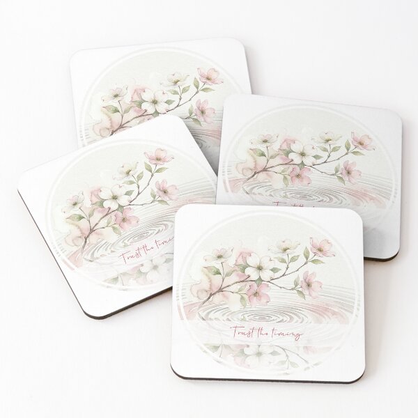 Item preview, Trust The Timing Dogwood Flower Watercolor Spiritual Art designed and sold by Osmose-Studio ⭐⭐⭐⭐⭐.