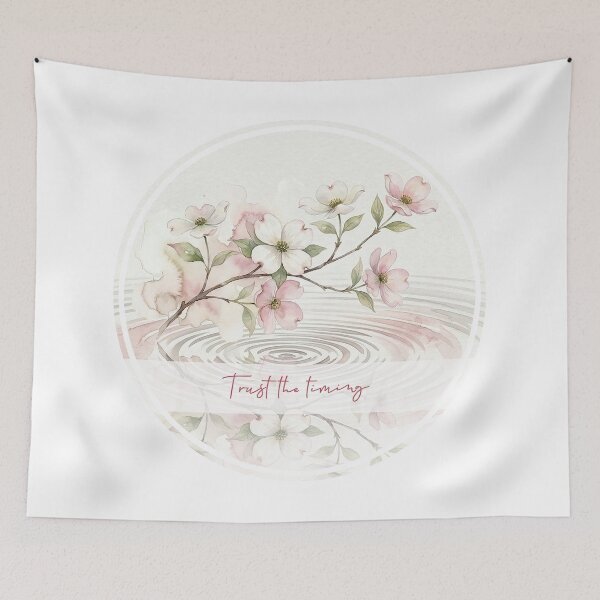 Item preview, Trust The Timing Dogwood Flower Watercolor Spiritual Art designed and sold by Osmose-Studio.