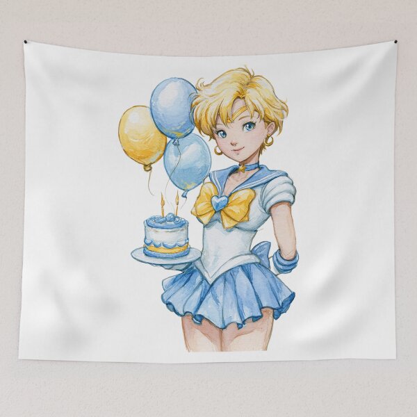 Item preview, Sailor Uranus birthday cake party card designed and sold by spiritedmuse.
