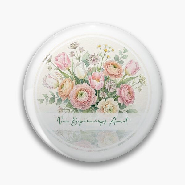 Item preview, New Beginnings Await Spring Flowers Watercolor Spiritual Art designed and sold by Osmose-Studio.