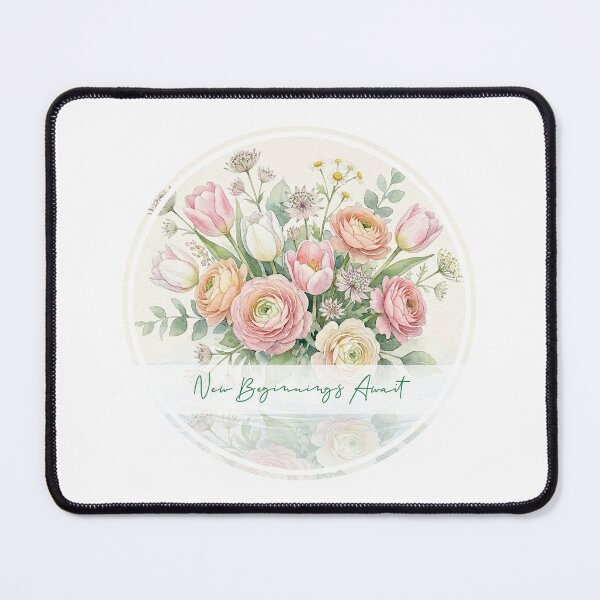 Item preview, New Beginnings Await Spring Flowers Watercolor Spiritual Art designed and sold by Osmose-Studio.
