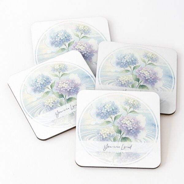 Item preview, You Are Loved Hydrangea Watercolor Spiritual Art designed and sold by Osmose-Studio ⭐⭐⭐⭐⭐.