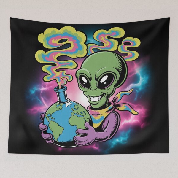 Item preview, Smoking Alien UFO designed and sold by ALL ART .