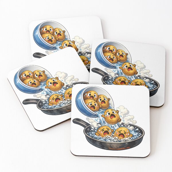 Item preview, Screaming Emoji Dumplings Boiling in Frying Pan designed and sold by jgvisualarts.